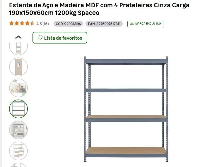 Estantes de aço 