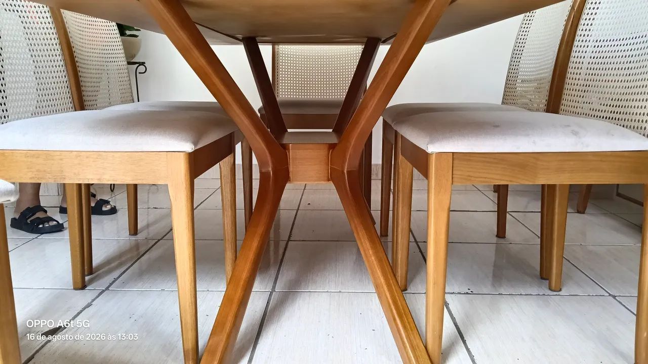 Mesa tampo de vidro 6 lugares  - Foto 2