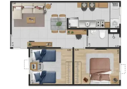 PLANTA 42m²