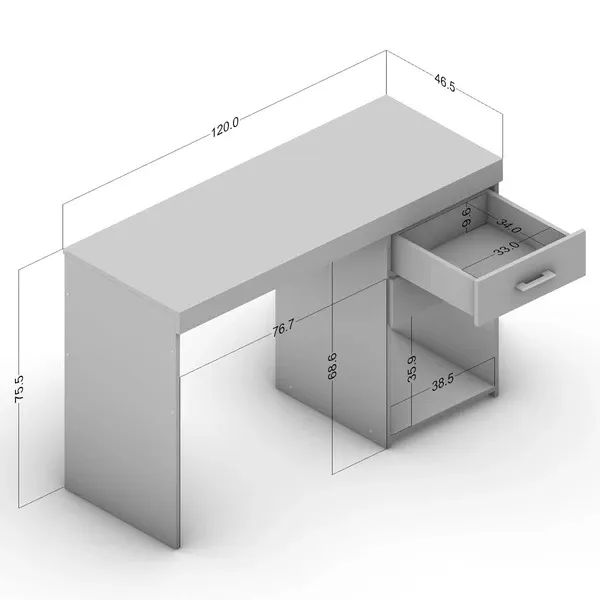 Mesa de trabalho com 2 gavetas  - Foto 2