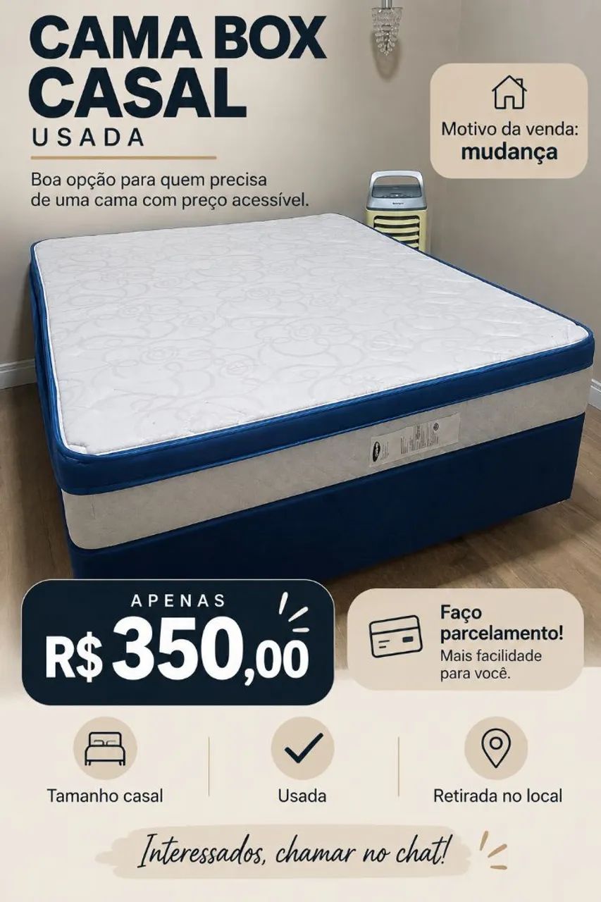 Cama Box Casal Usada 
