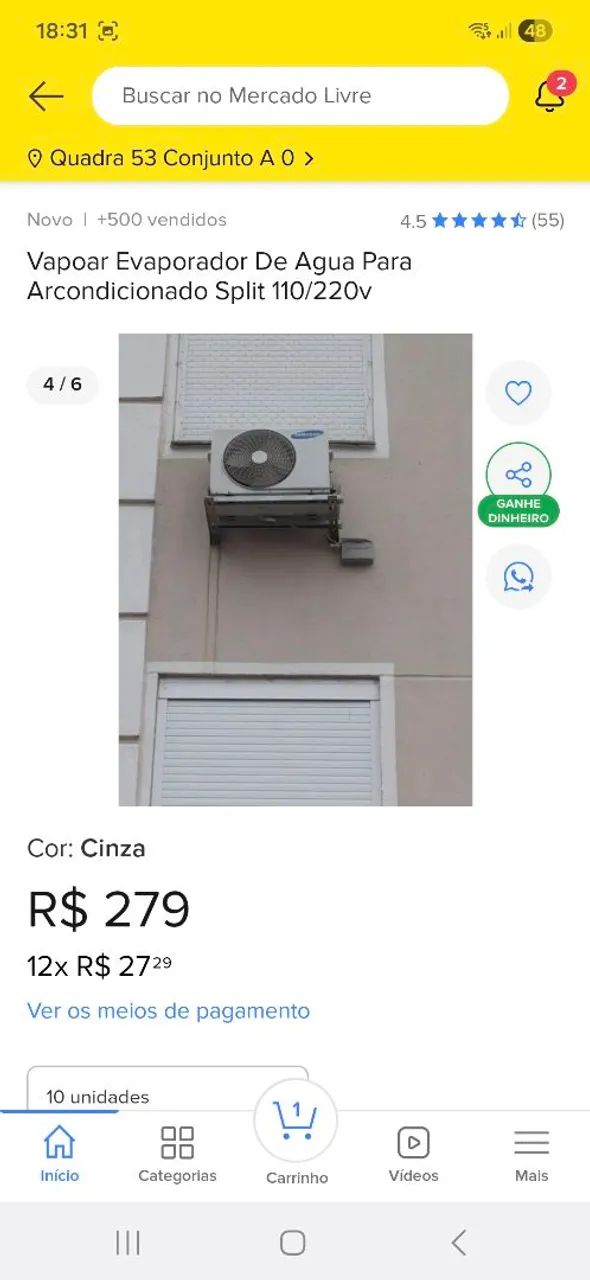 Evaporizador de ar da agua da condensadora do ar condicionado 220v - Foto 3