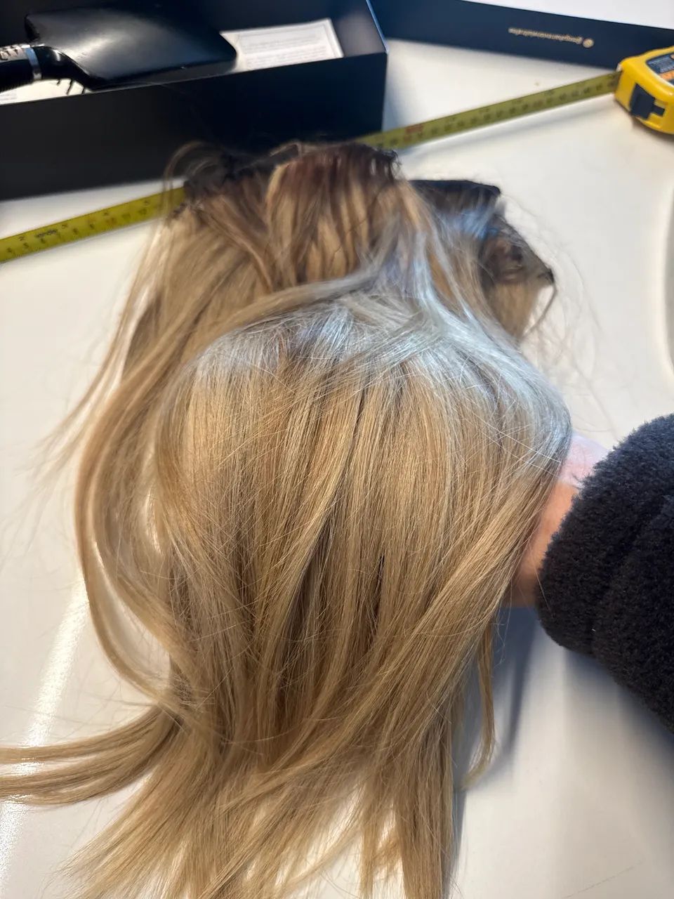 Cabelo loiro 100% humano 145g 45cm - Foto 5