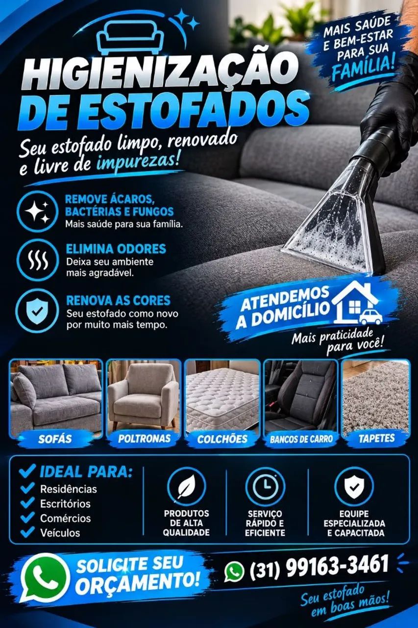 Higenização de estofados 