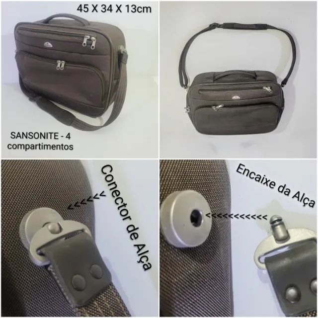 Bolsa Executiva Samsonite - Estado de Nova! 4 compartimentos,  Medidas: 45x34 cm - Foto 4