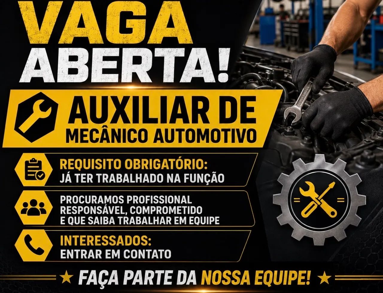 VAGA AUXILIAR DE MECÂNICO AUTOMOTIVO