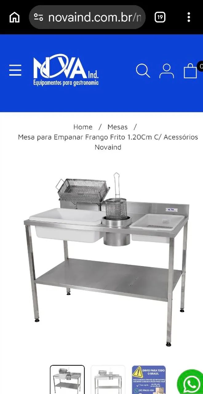 Mesa para empanar frango frito  - Foto 3