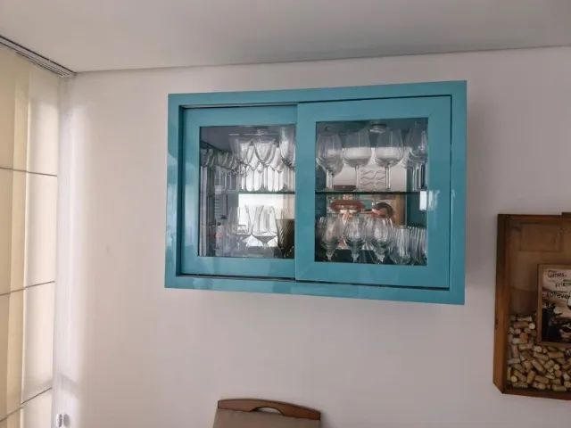 Suspended wooden china cabinet