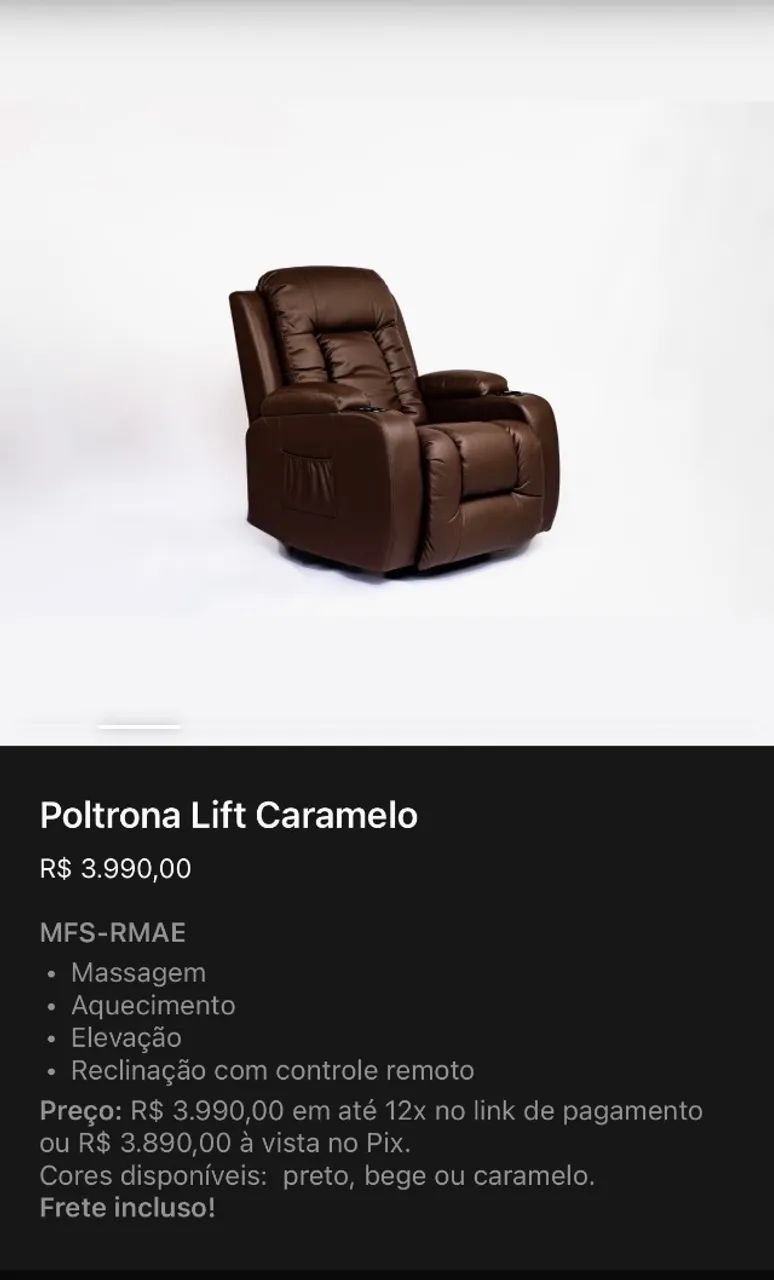 Poltrona reclinável com massagem