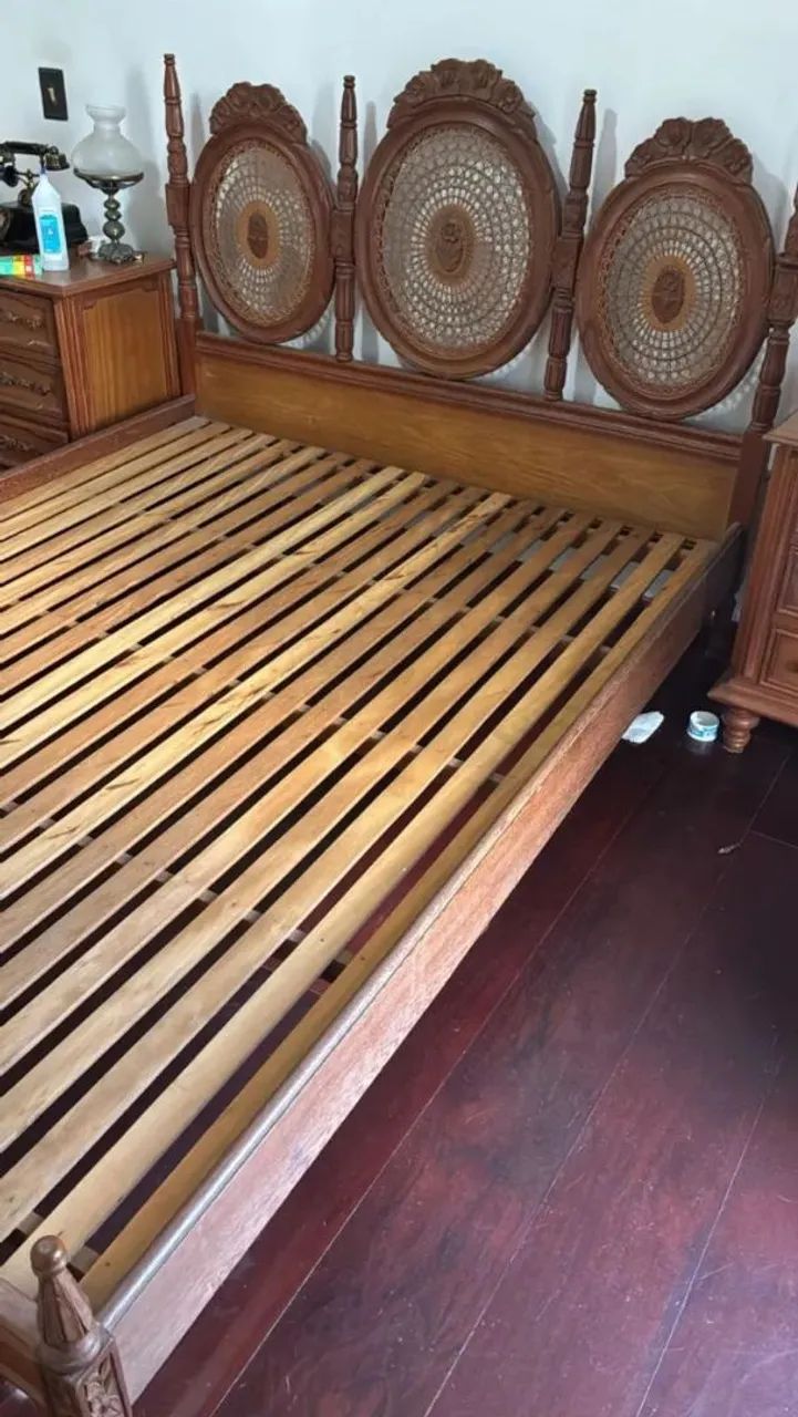 Cama madeira maciça + colchão Ortobom  - Foto 3