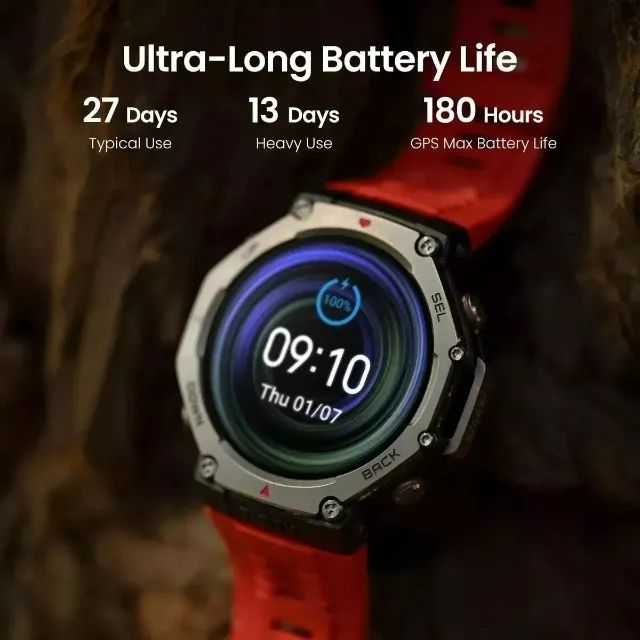 Amazfit T-Rex 3 pulseira vermelha - Foto 5