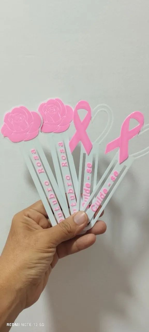 Marcador de páginas Outubro rosa 