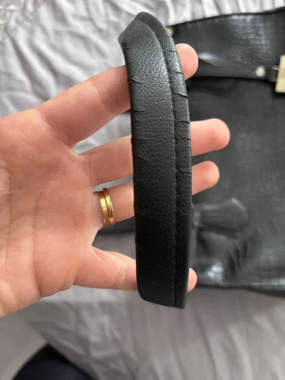 Bolsa Mônica Sanches Preta Couro Original  - Foto 4