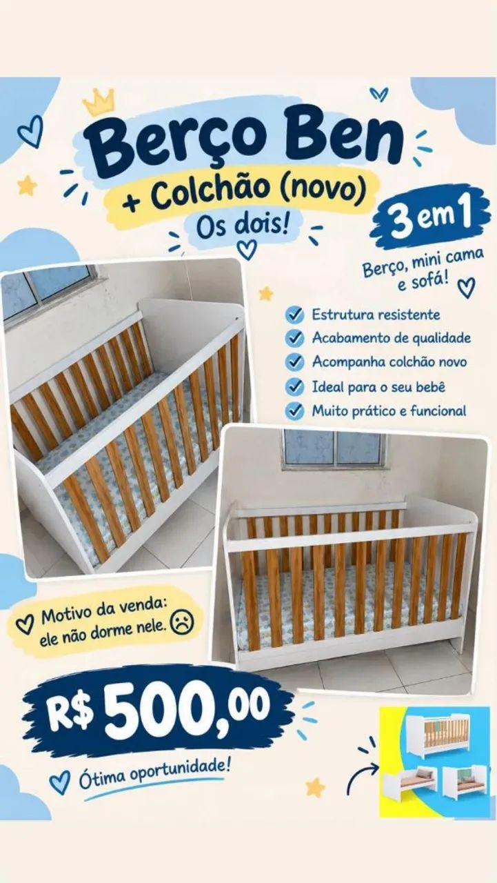 Berço americano 3 em 1