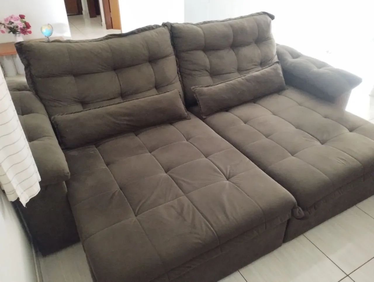 Sofá retrátil reclinável 2,50m x 1,13m com molas - Foto 3