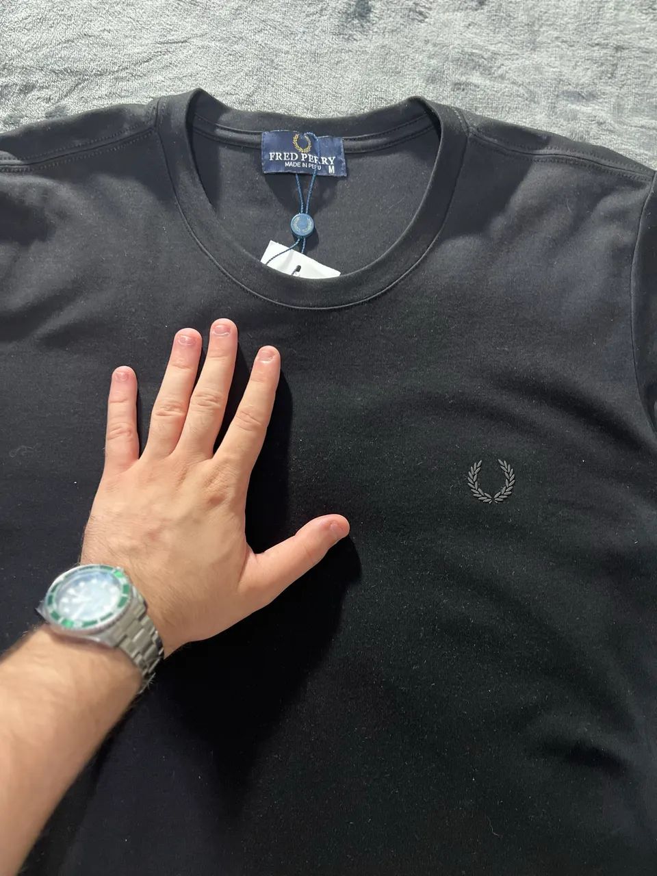 Camiseta Fredy Perry Preta Básica - Foto 3