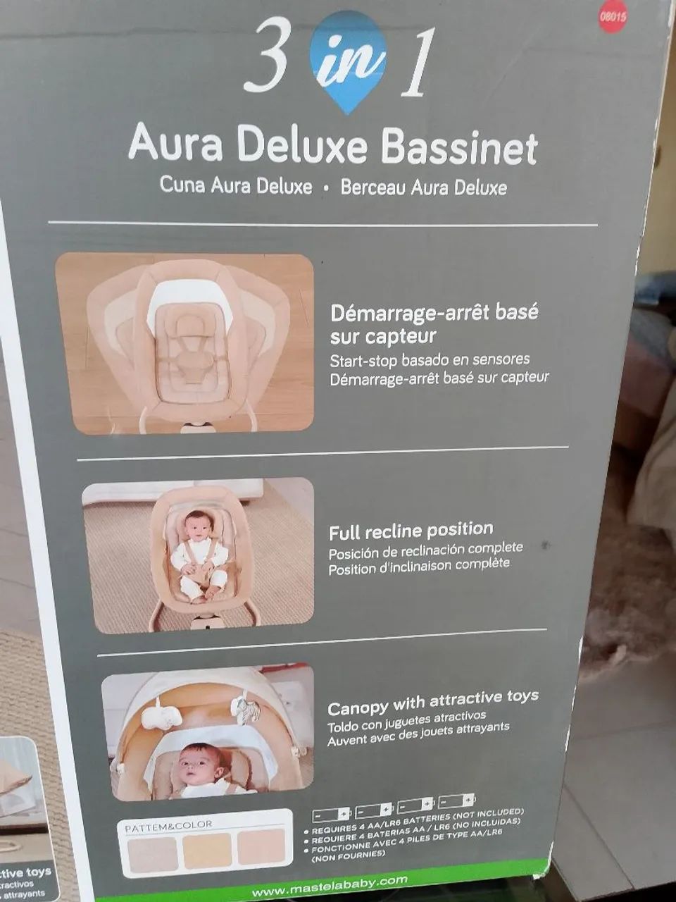 Cadeira de balanço sensor de movimento aura deluxe bege - Foto 2