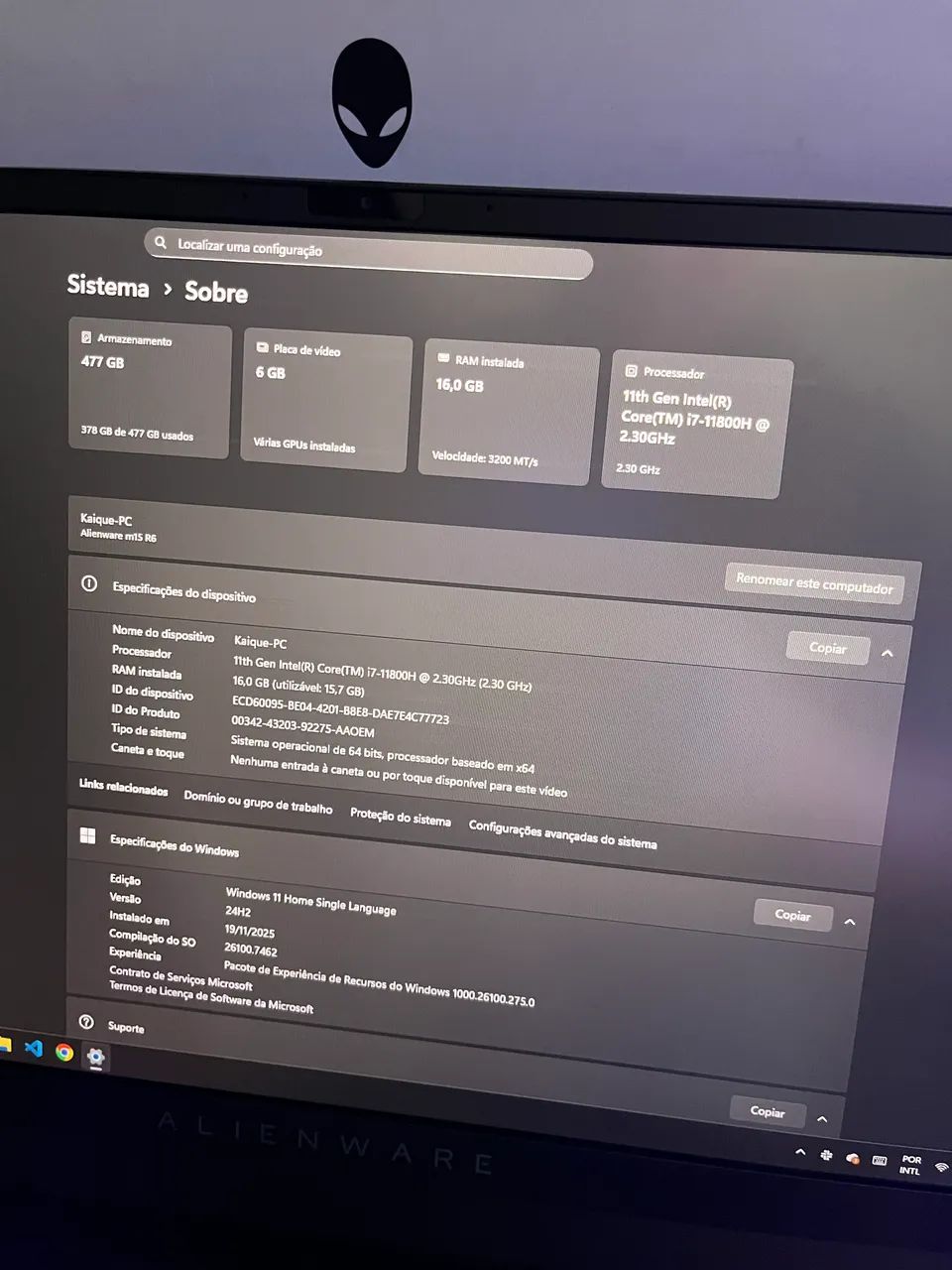 Notebook Gamer Alienware M15 R6 RTX 3060 165hz - Foto 3