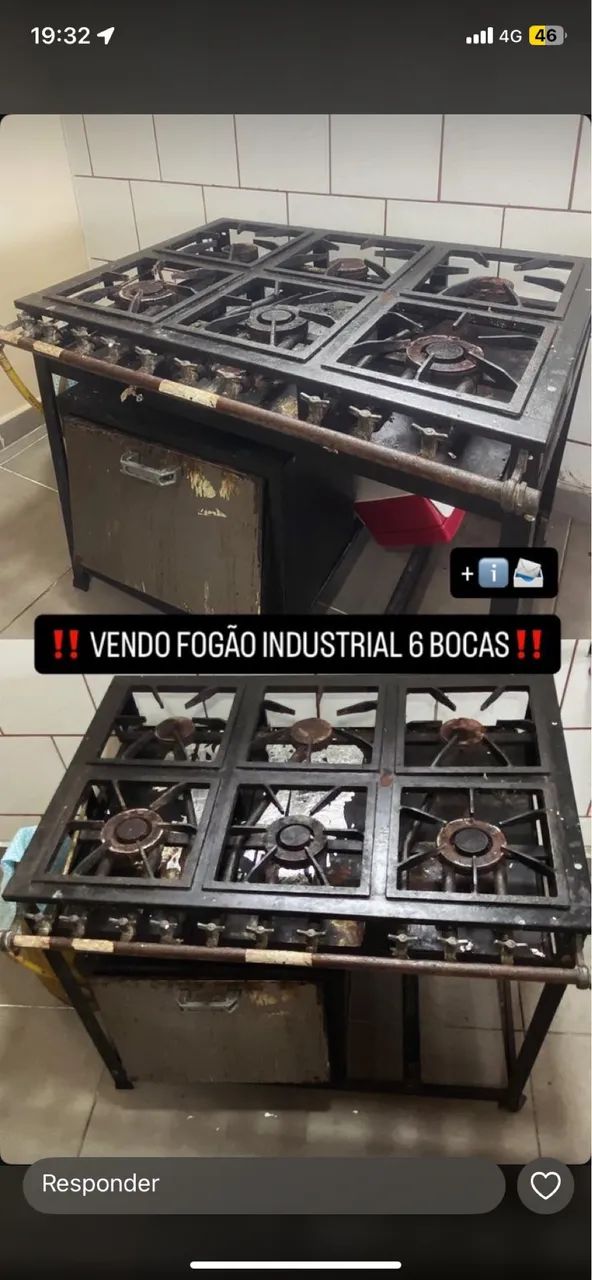 Fogão industrial 6 bocas 