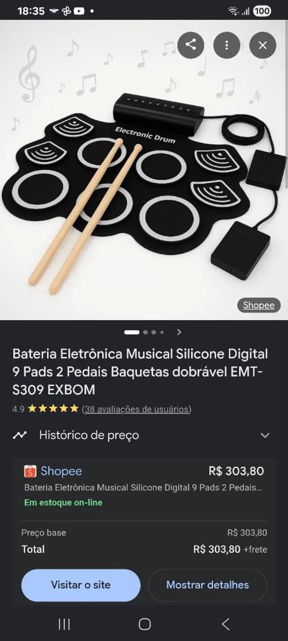 Bateria Eletrônica EXBOM - Foto 2