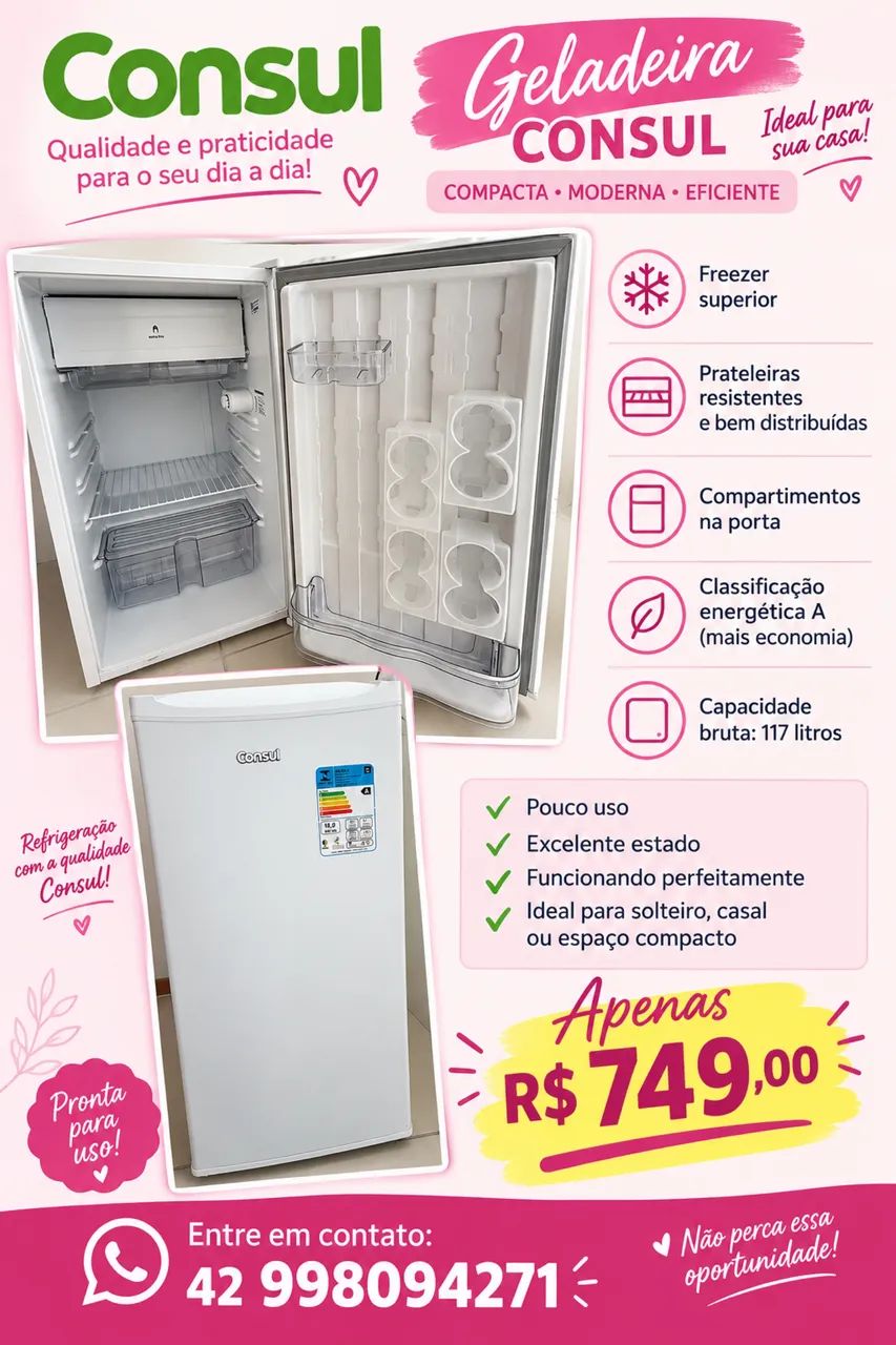 Frigobar semi novo 