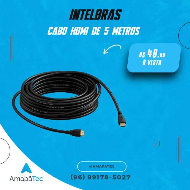 Cabo Hdmi Intelbras 2.0 com 5 Metros