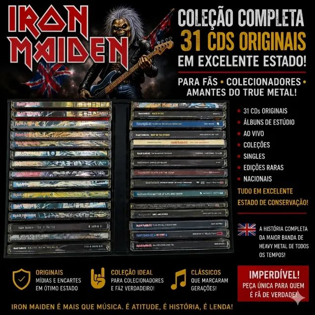 Coleção Iron Maiden Original - 31 CDs - Excelente Estado - VENDO SEPARADO