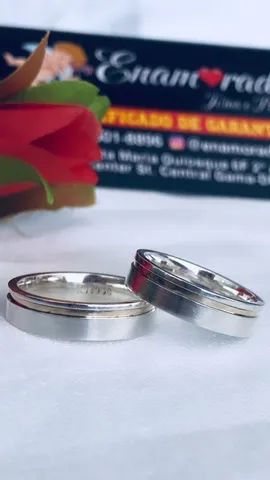 Par de Aliança de Prata 950 - Foto 6