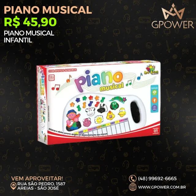 Piano musical infantil - Artigos infantis - Areias, São José