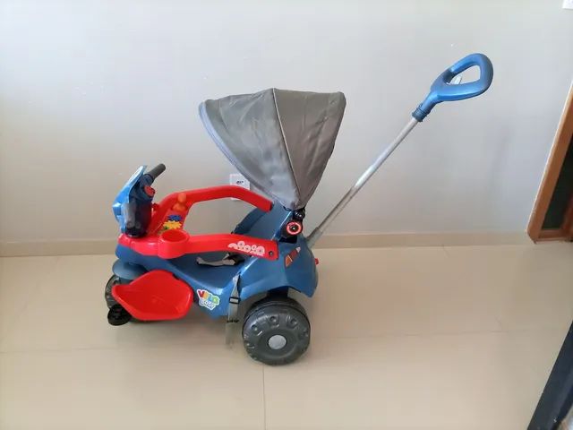 Triciclo Infantil - Passeio e Pedal - Velobaby G2 - Azul - Bandeirante