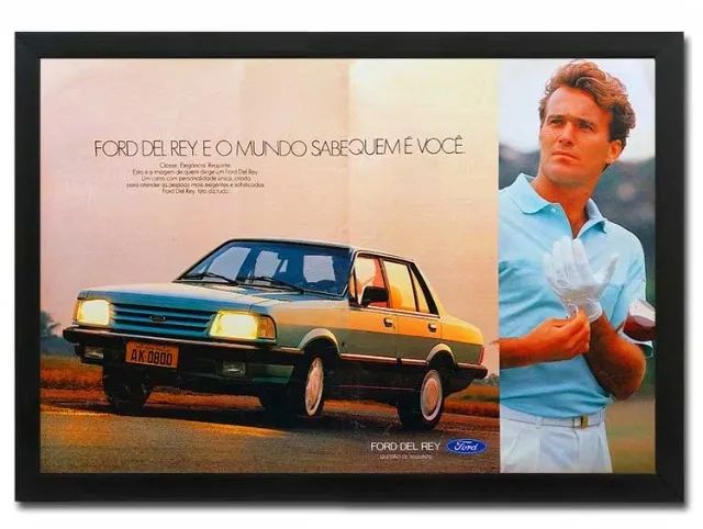 Ford Del Rey 1986 ou 1987 - Quadro decorativo com propaganda original de revista