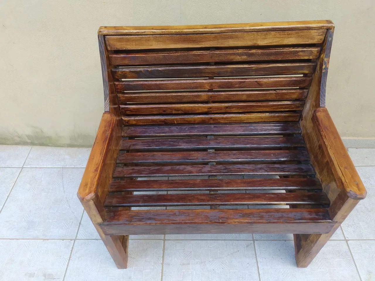 Banco rústico de madeira casa ou jardim NOVO - Foto 2