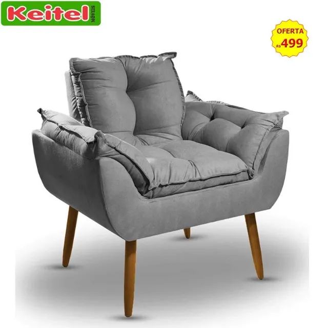 Poltrona Aconchego Core: Cinza, Marrom ou Rose - Foto 3