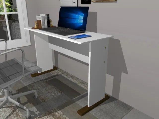 Mesa Multi Clean. Base Imbuia Em Madeira Maciça. L68cm x P35cm x A74cm