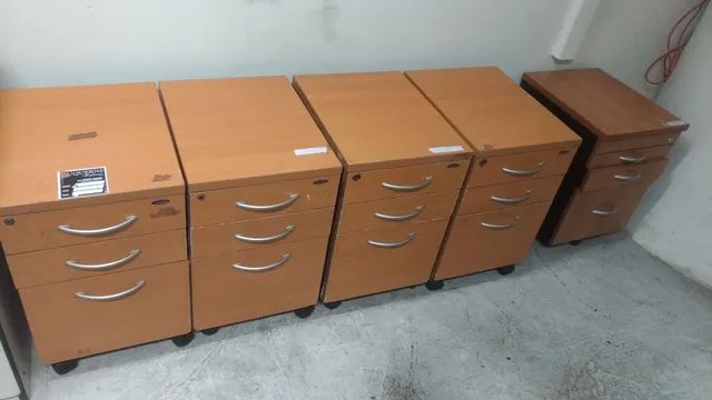 Gaveteiro 3 ou 4 gavetas, Mdf, bege claro ou marrom, bom estado. - Foto 5