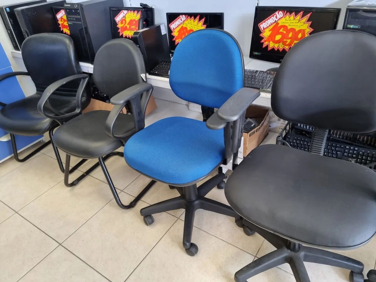 Cadeiras para Escritório com Rodinhas Diversos Modelos Apartir de 199,00 Loja Eco Eletron  - Foto 5