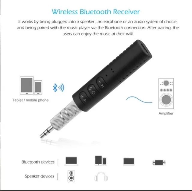 Receptor Adaptador de Áudio Bluetooth Portátil Hands-Free, 3.5mm Stereo Music - Foto 3
