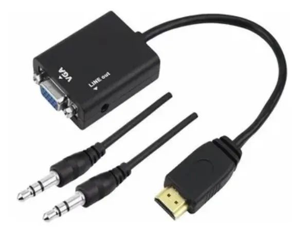 Conversor Vga Para Hdmi 15cm Com Áudio P2 Arduino Automação COD-CP504  