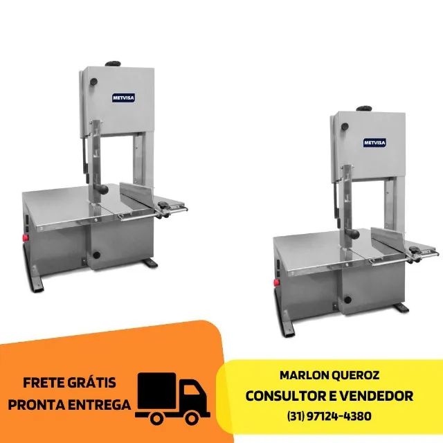 Serra Fita de Mesa MetVisa 110/220v Semi Inox