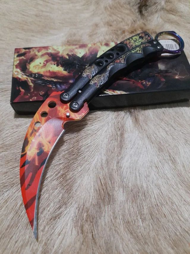 Canivete Karambit Butterfly CS GO Dragon Fire - Hobbies e coleções ...