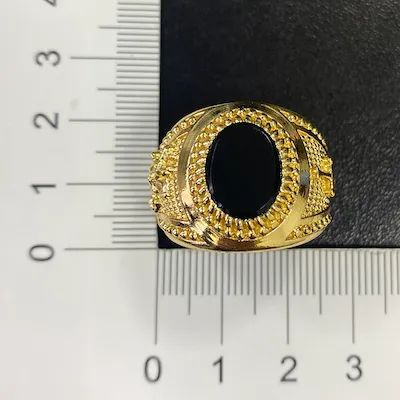 Anel São Jorge Cravado Pedra de Zircônia Ônix (15g)  - Foto 2