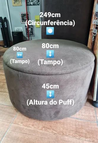 Puff baú redondo (Tamanho grande / Cabem 3 Pessoas) - Foto 5