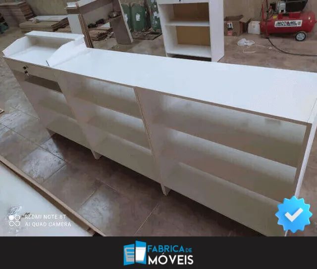 Balcão Caixa Vitrine + 2 Balcões Vitrine Branco 100% MDF - Foto 2