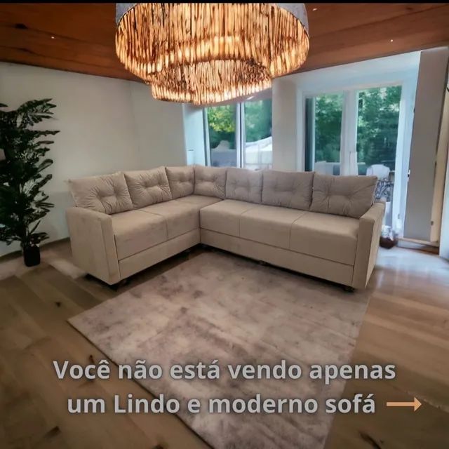 Sofá de Canto funcional GRANDE, se transforma em 4 CAMAS! Novos! - Foto 3