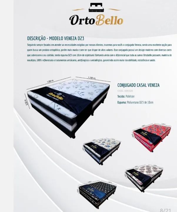 Cama Box Casal Conjugada Veneza D23 - Foto 2