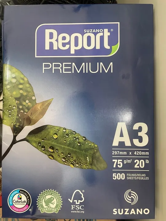 Papel A3 Report Premium 75g/m² - 500 Folhas