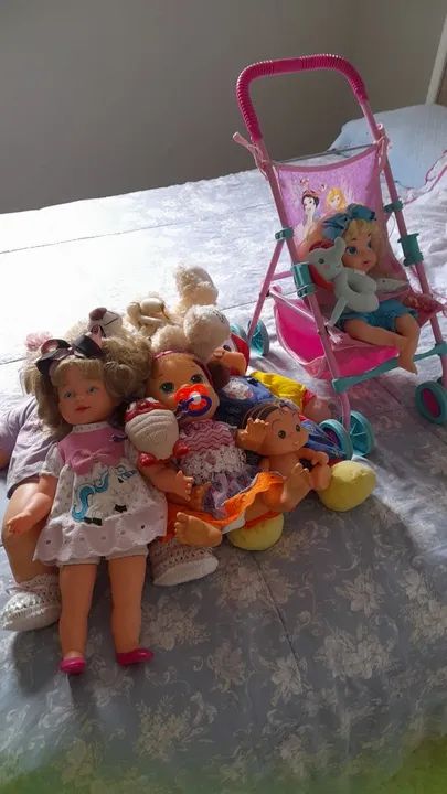 Kit de Bonecas e Carrinho de Bebê para Meninas