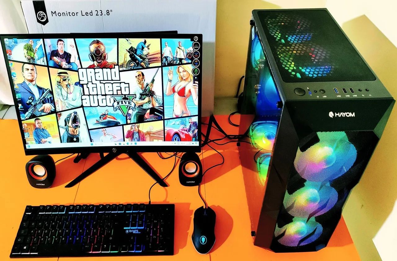 PC Gamer Core i3-7100 Placa Video GT 740 2gb Ssd 500gb Hd 1 Tb 16gb ram Tela 22 - Foto 3