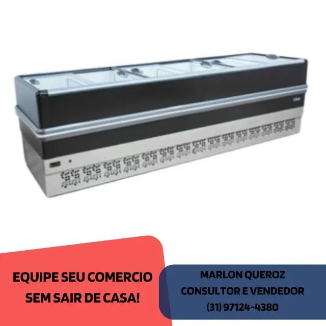 Ilha de Congelados 3 Metros Vidro Reto Polar