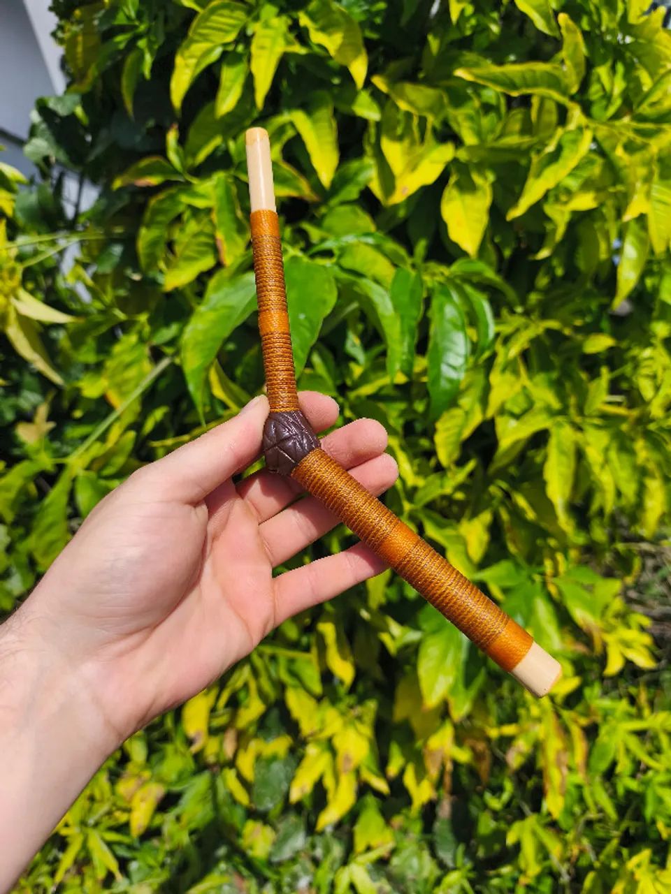 Tepi Aplicador Rapé Bambu Simples 30cm Fio Encerado